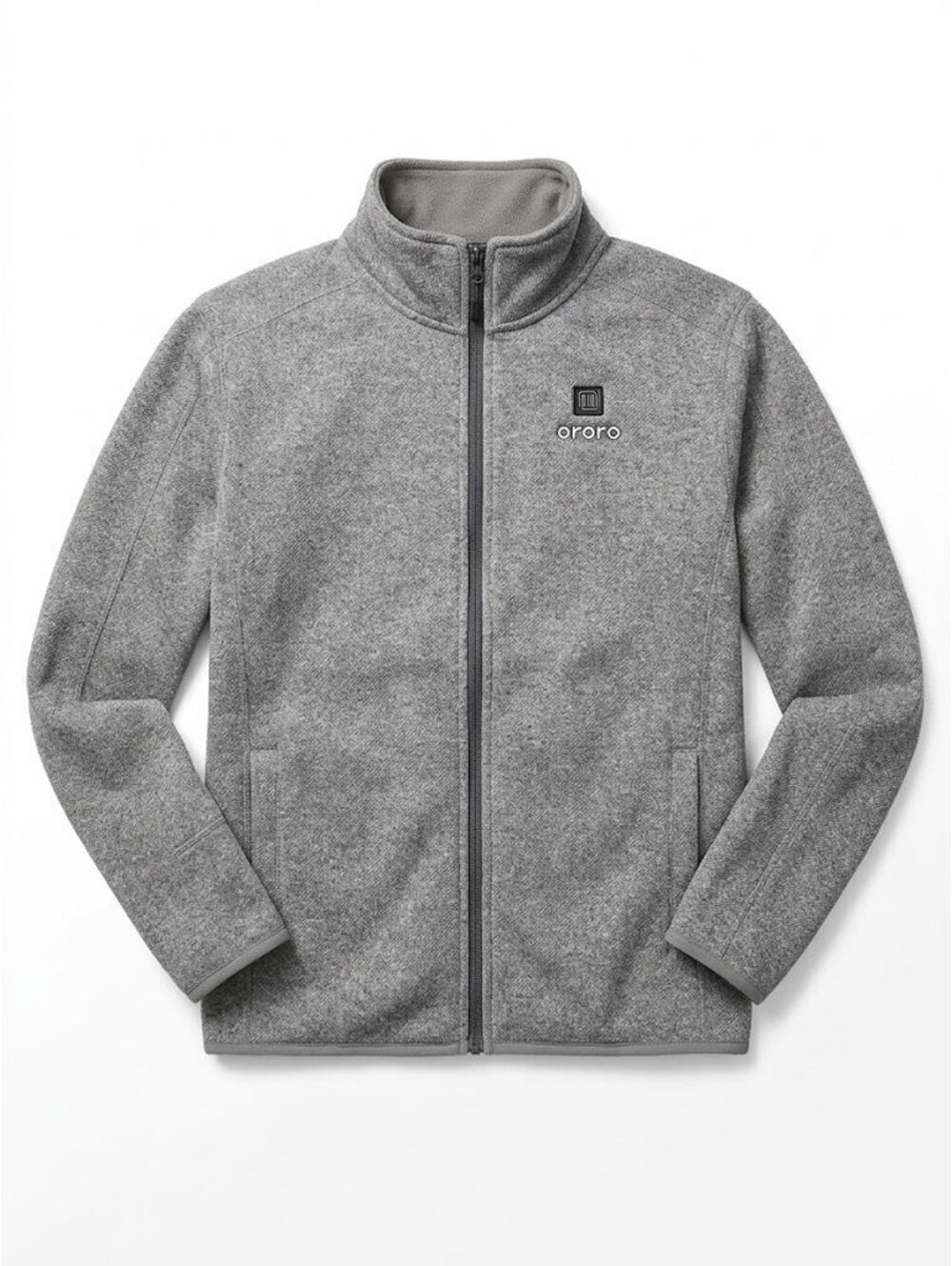 ORORO Men’s Heated Fleece Jacket Medium Gray Full Zip NO Battery Untested